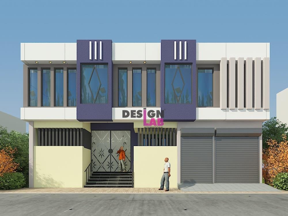 corner house design with shop