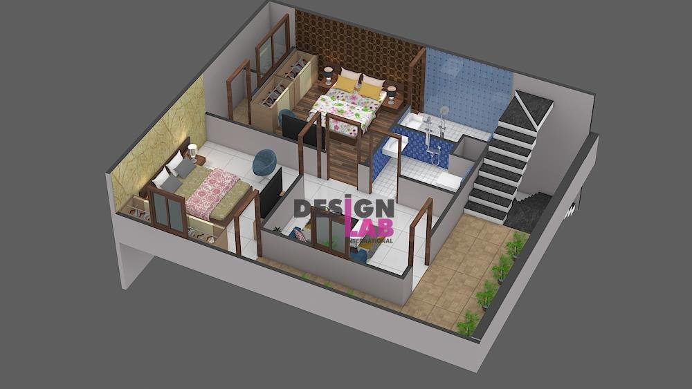 2 bhk village house plan