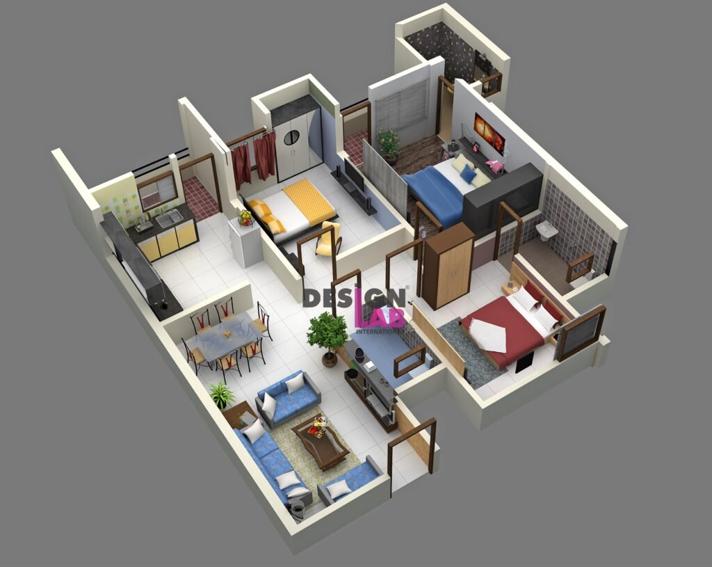 3 bhk house plan in 1200 sq ft
