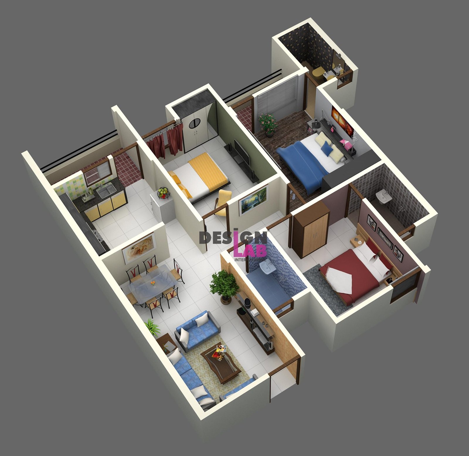 » Modern 3 BHK House Plan in 1500 Sq Ft