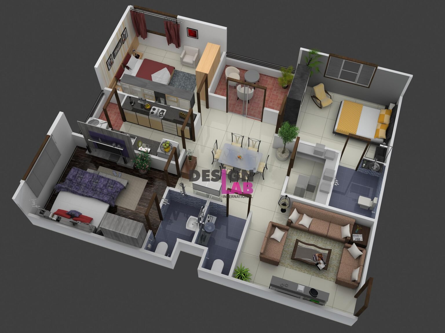 » Modern 3 BHK House Plan in 1500 Sq Ft