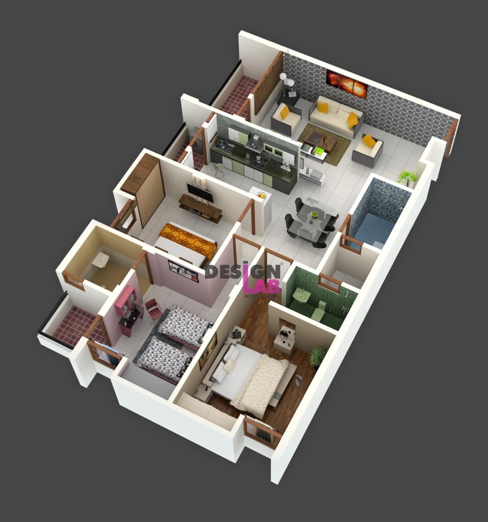 900 sq ft house plans 3 bedroom 3d