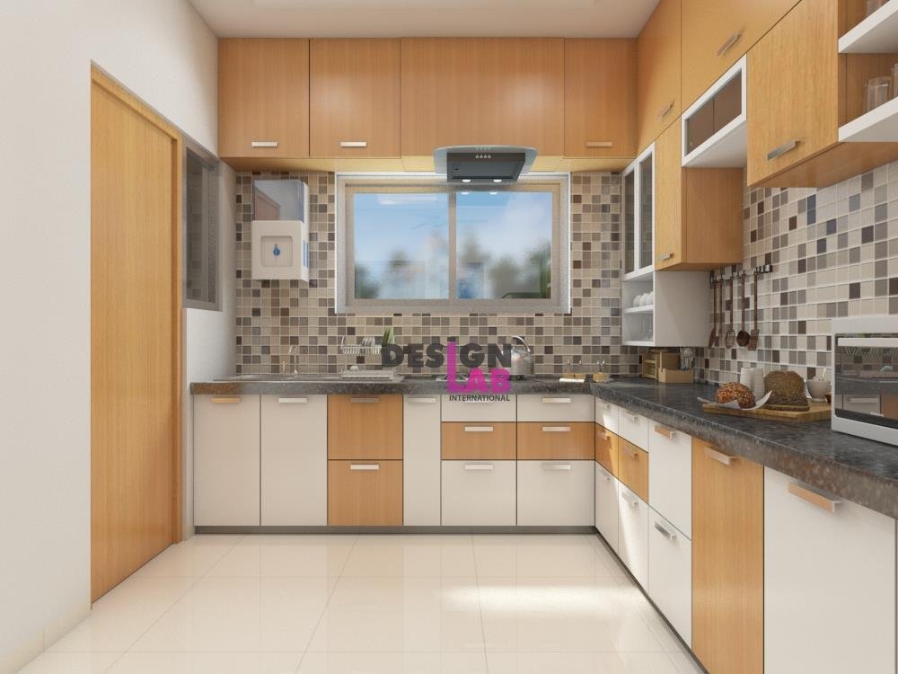 Image of Middle class small kitchen design Indian style,