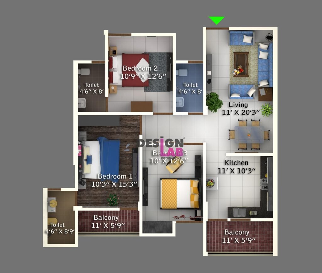 3bhk house plan single floor