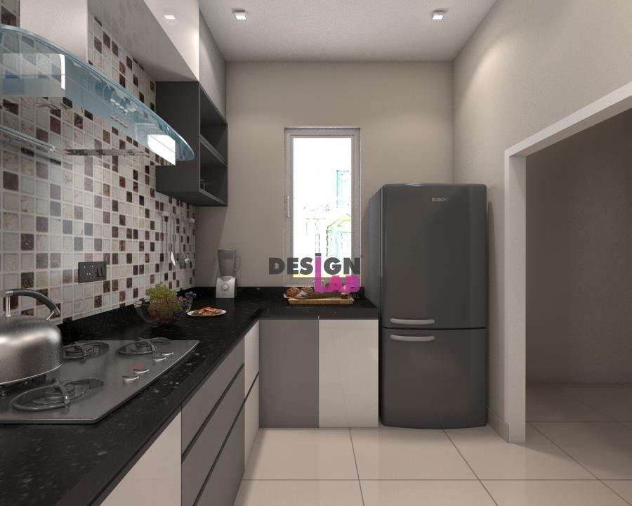 Image of White and silver kitchen