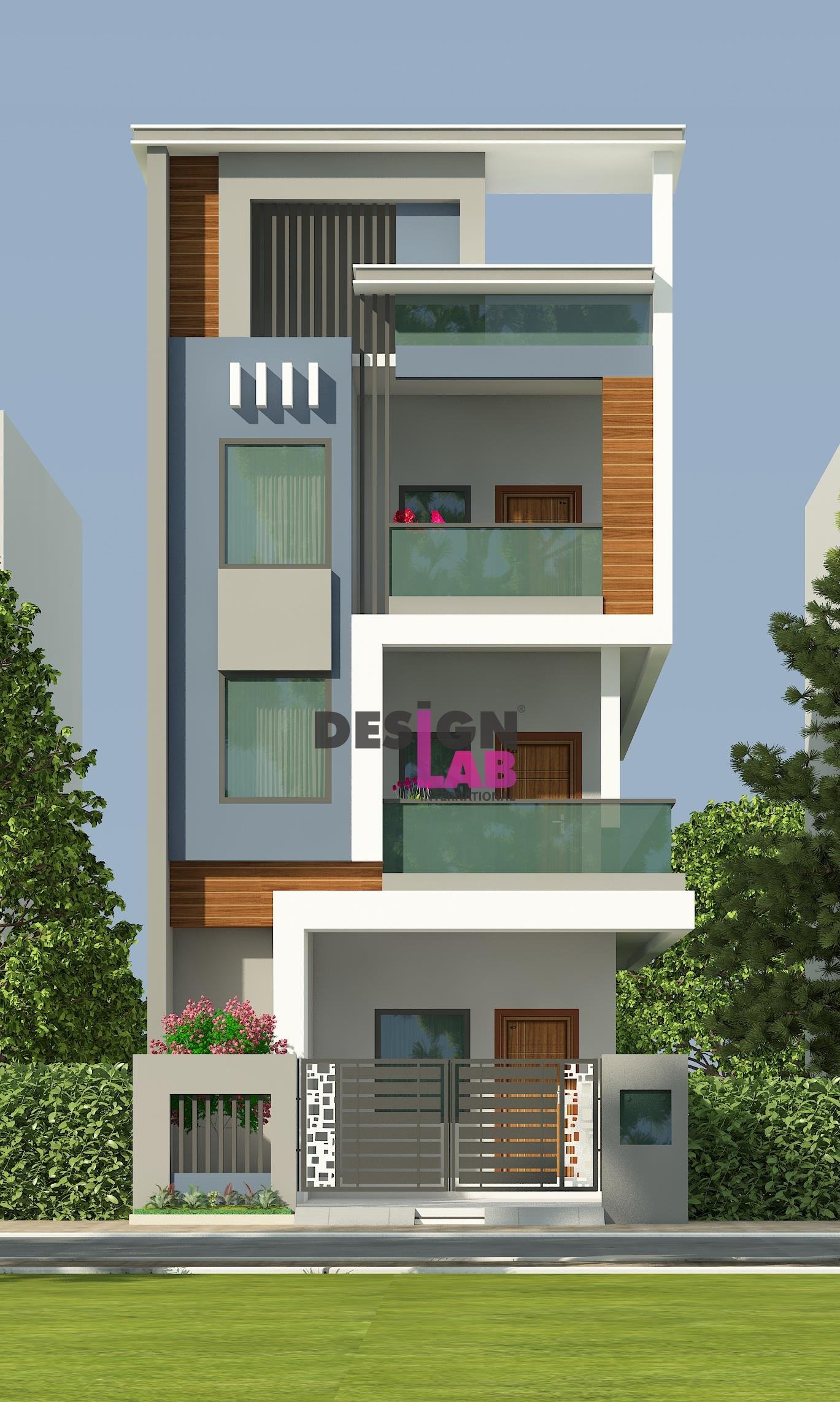 3 floor house design in india