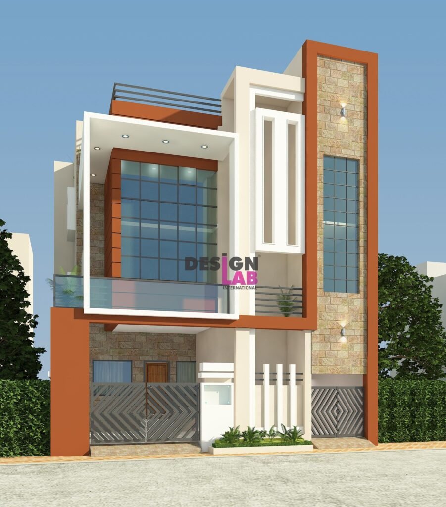 small modern house front design