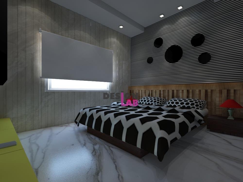 Modern black and grey bedroom