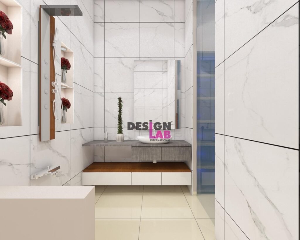 Image of Modern bathroom with dressing area