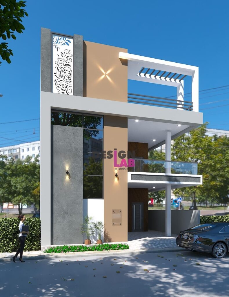 Image of Middle class village single Floor home Front Design