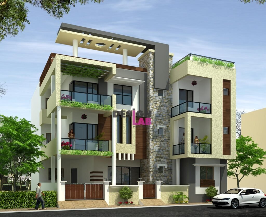 Image of Indian Home Exterior Design photos middle class