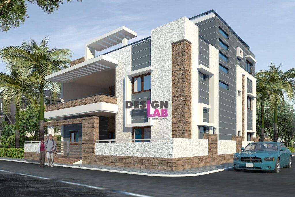 design elevation of modern apartment