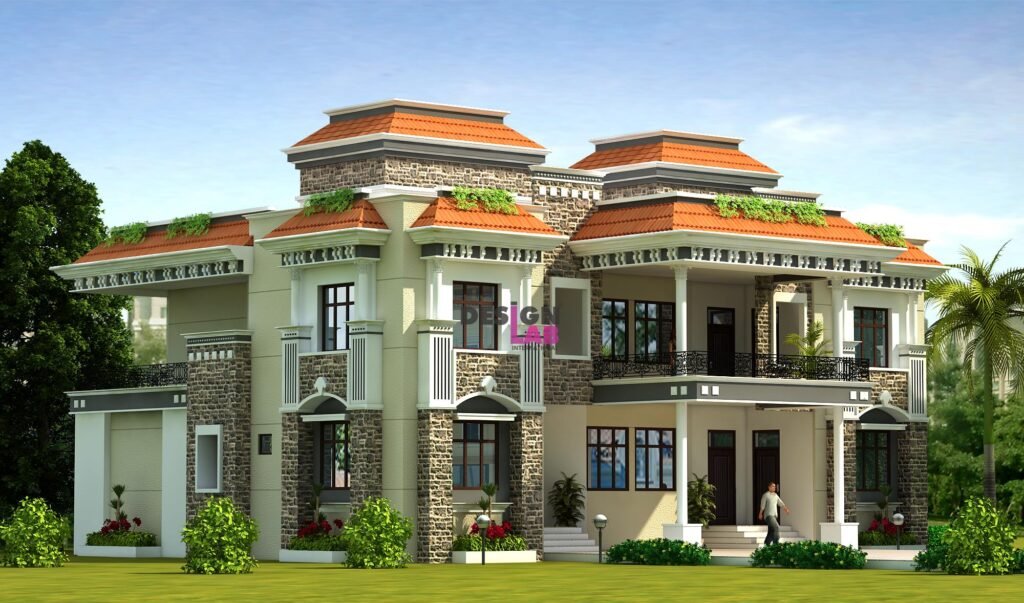 Image of Simple Indian house exterior design