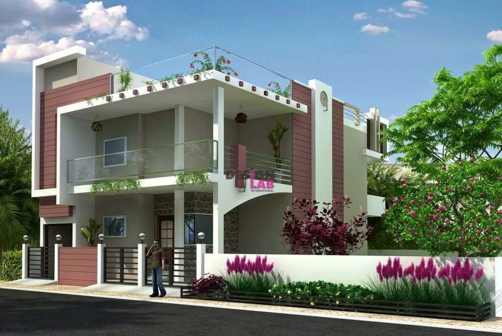 Image of Indian Home Exterior Design photos Upper middle class
