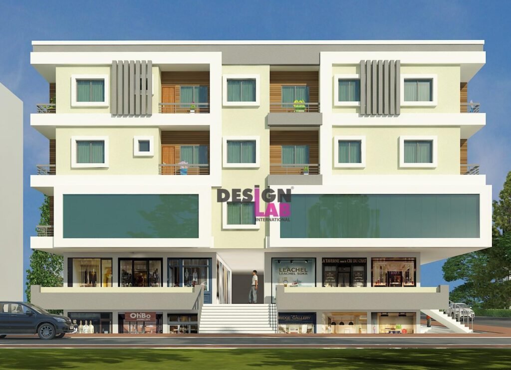 Image of Modern commercial building exterior design
