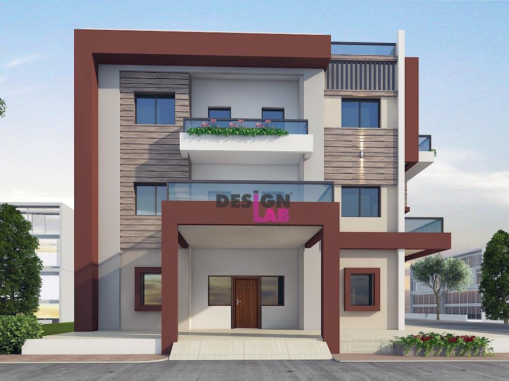 Image of Simple House Front colour Design