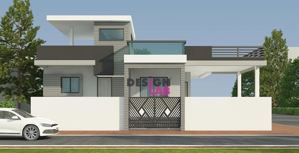 Image of Modern one story house exterior design