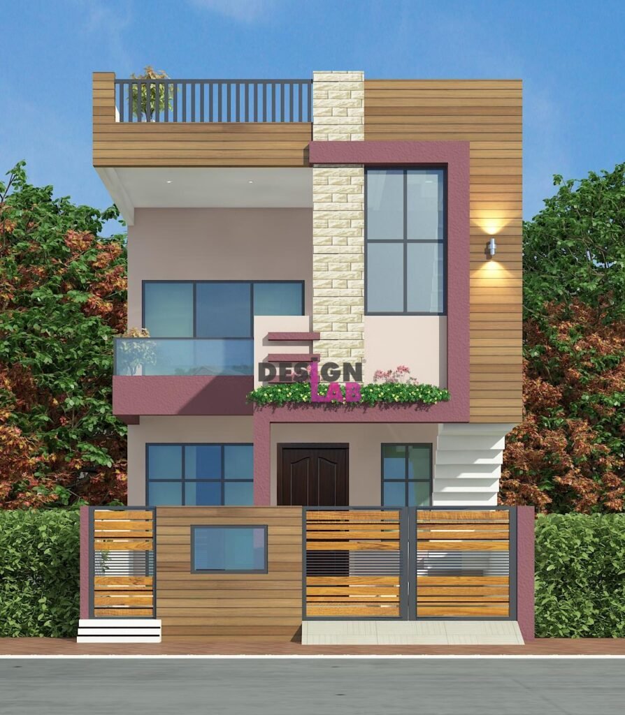 450 square feet house front design