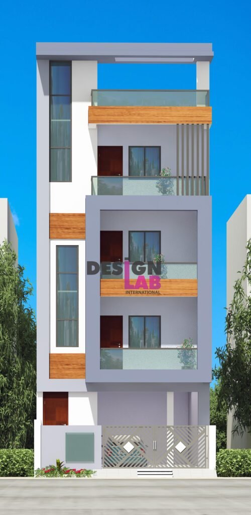 Image of Simple elevation designs for 3 floors building