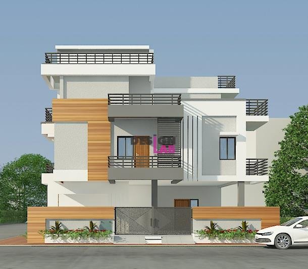 Image of 50 by 70 feet House plan 3D