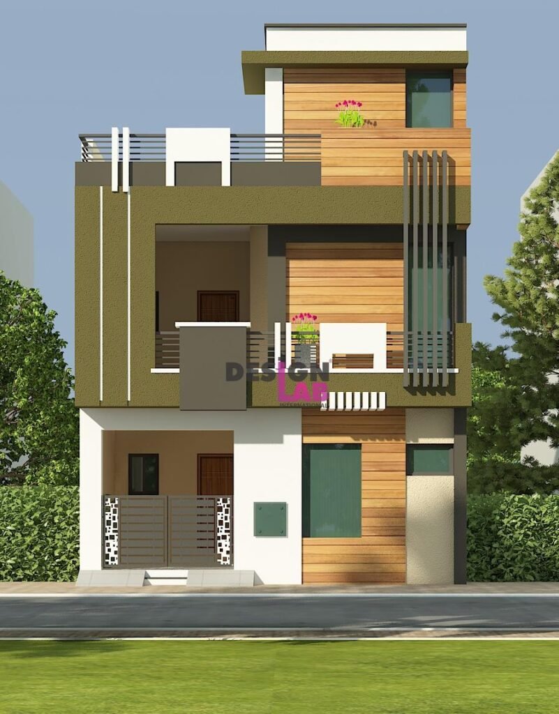 Image of Small two Storey House Plans with Balcony