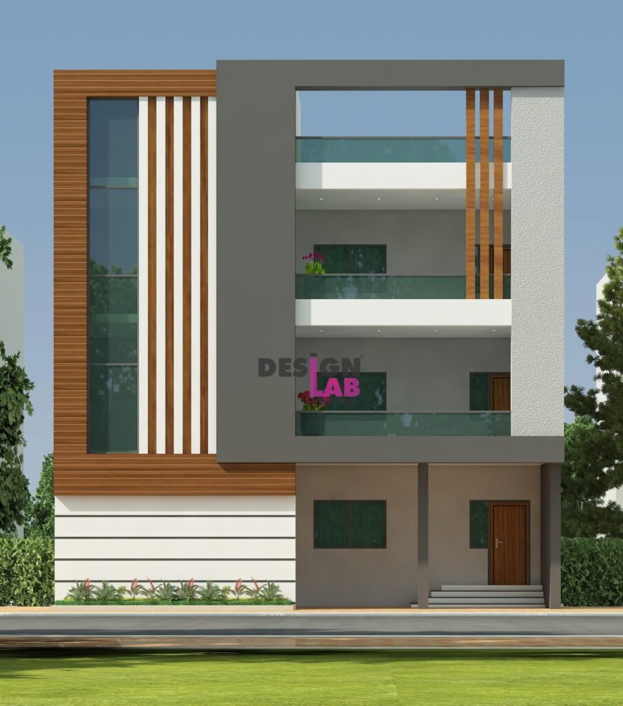Image of Modern two storey house design with terrace